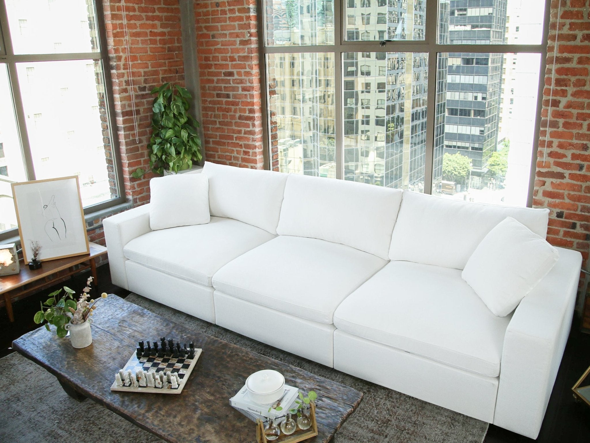 9-Seat Modular U-Sectional with Double Ottoman