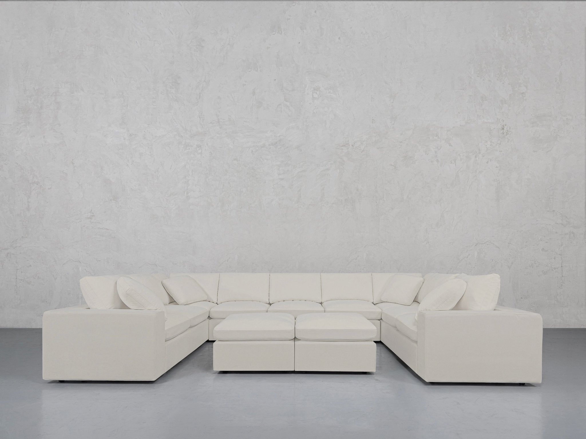 9-Seat Modular U-Sectional with Double Ottoman