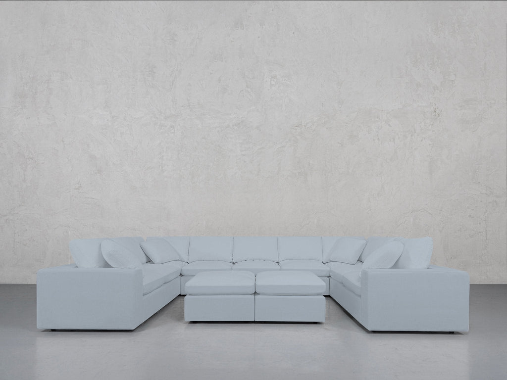9-Seat Modular U-Sectional with Double Ottoman