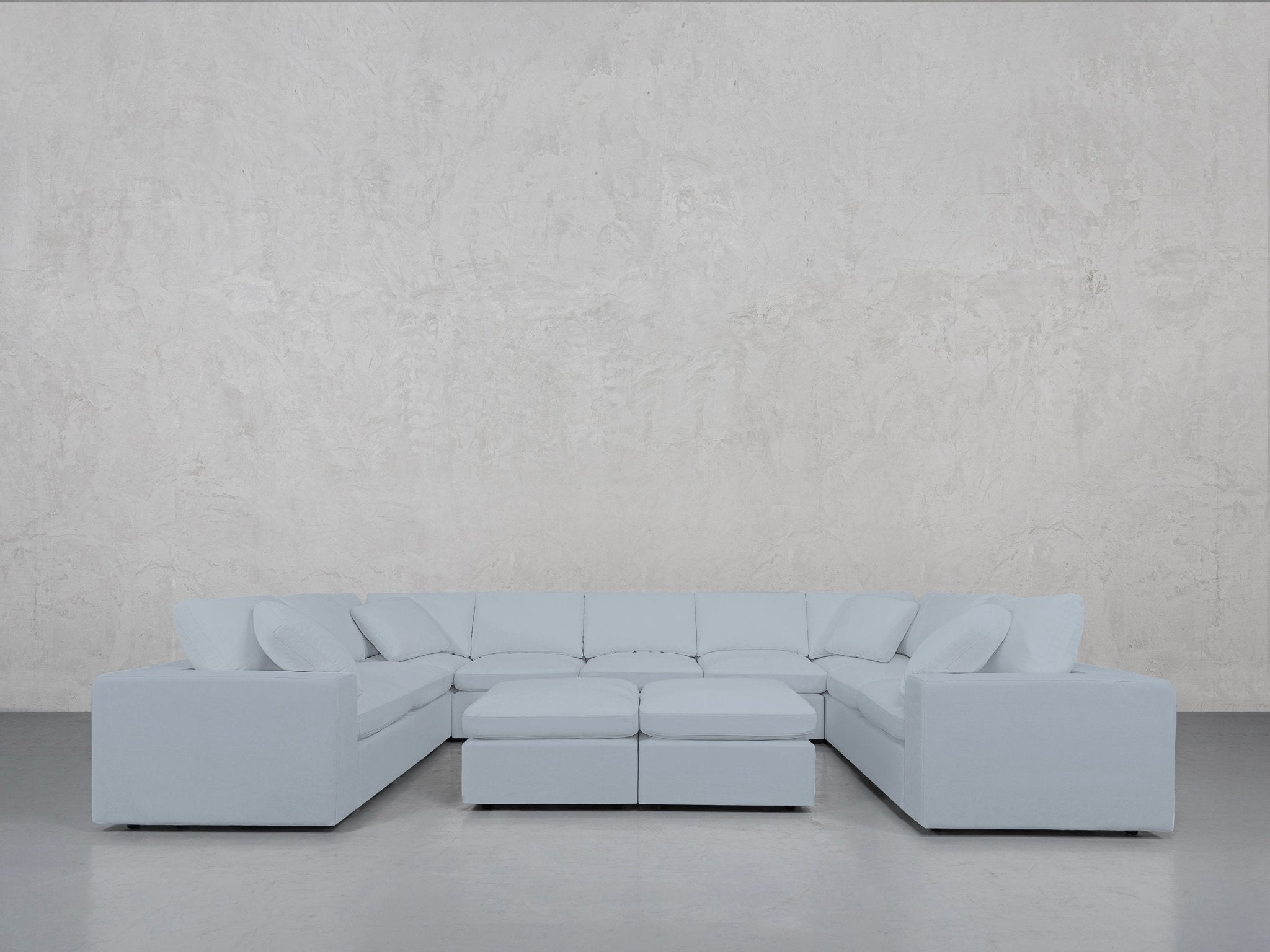 9-Seat Modular U-Sectional with Double Ottoman