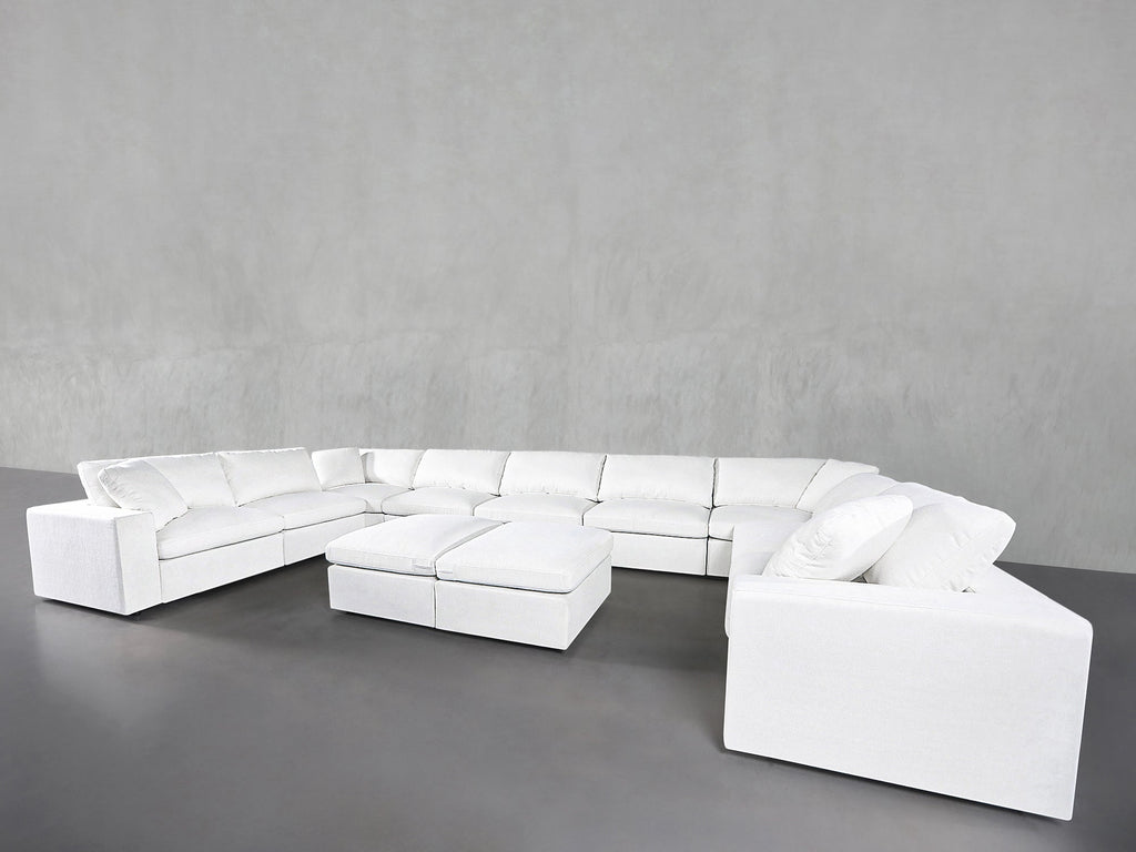 9-Seat Modular U-Sectional with Double Ottoman