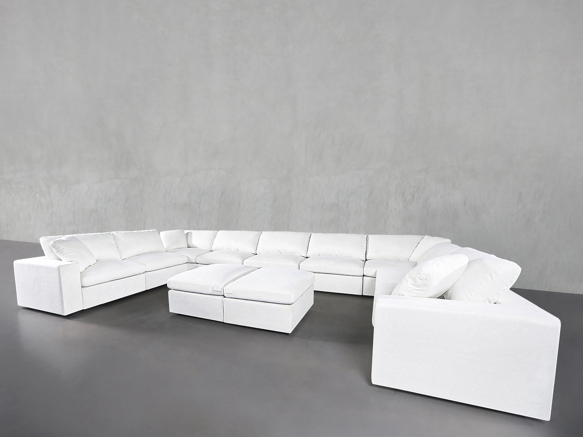 9-Seat Modular U-Sectional with Double Ottoman
