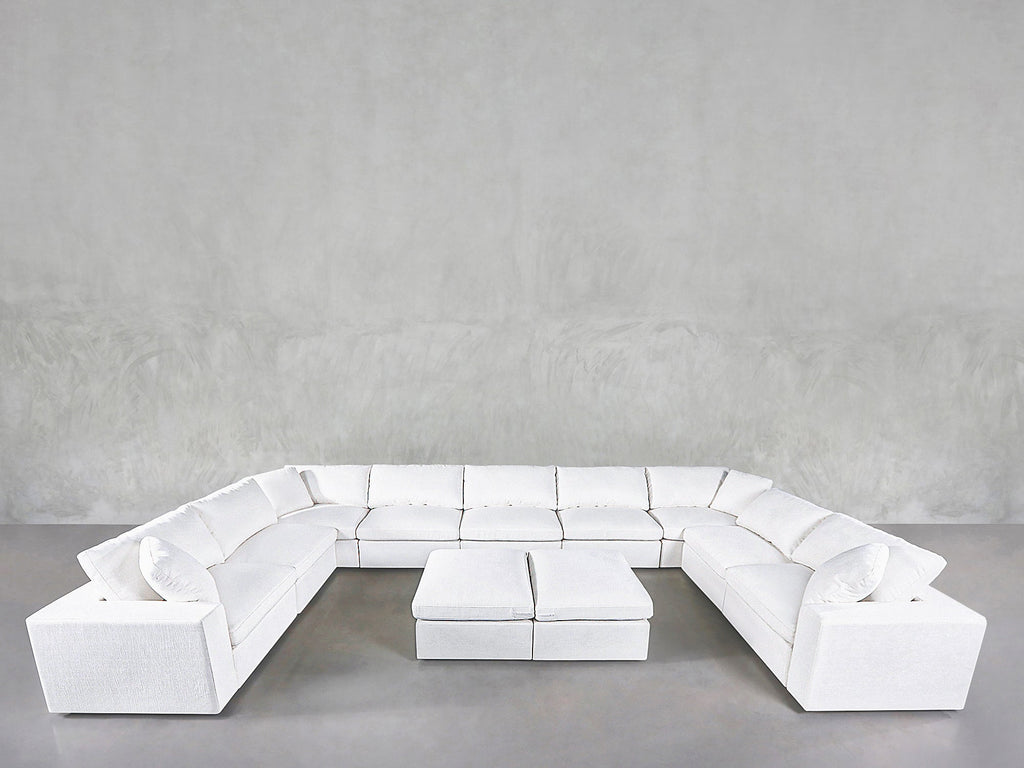 9-Seat Modular U-Sectional with Double Ottoman