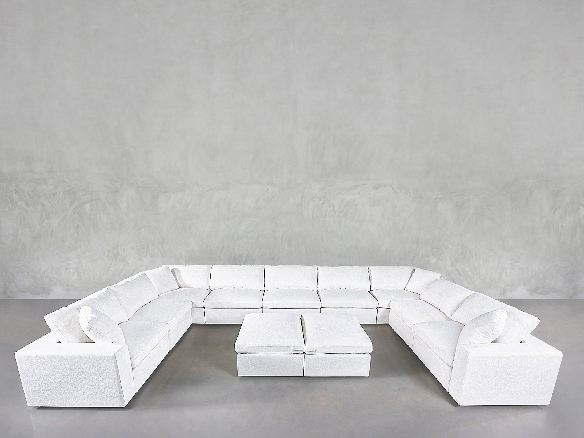 9-Seat Modular U-Sectional with Double Ottoman