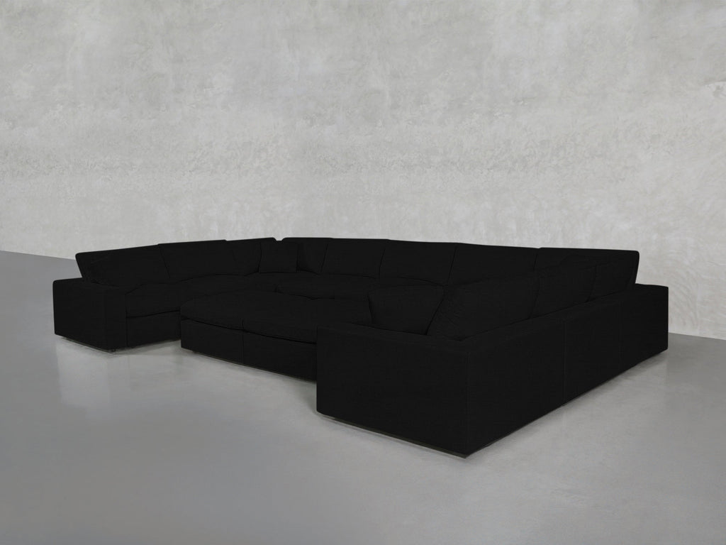 9-Seat Modular U-Sectional with Double Ottoman
