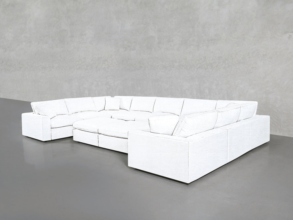 9-Seat Modular U-Sectional with Double Ottoman
