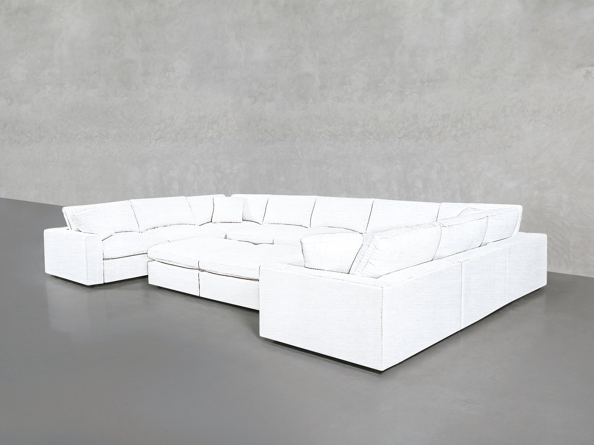 9-Seat Modular U-Sectional with Double Ottoman