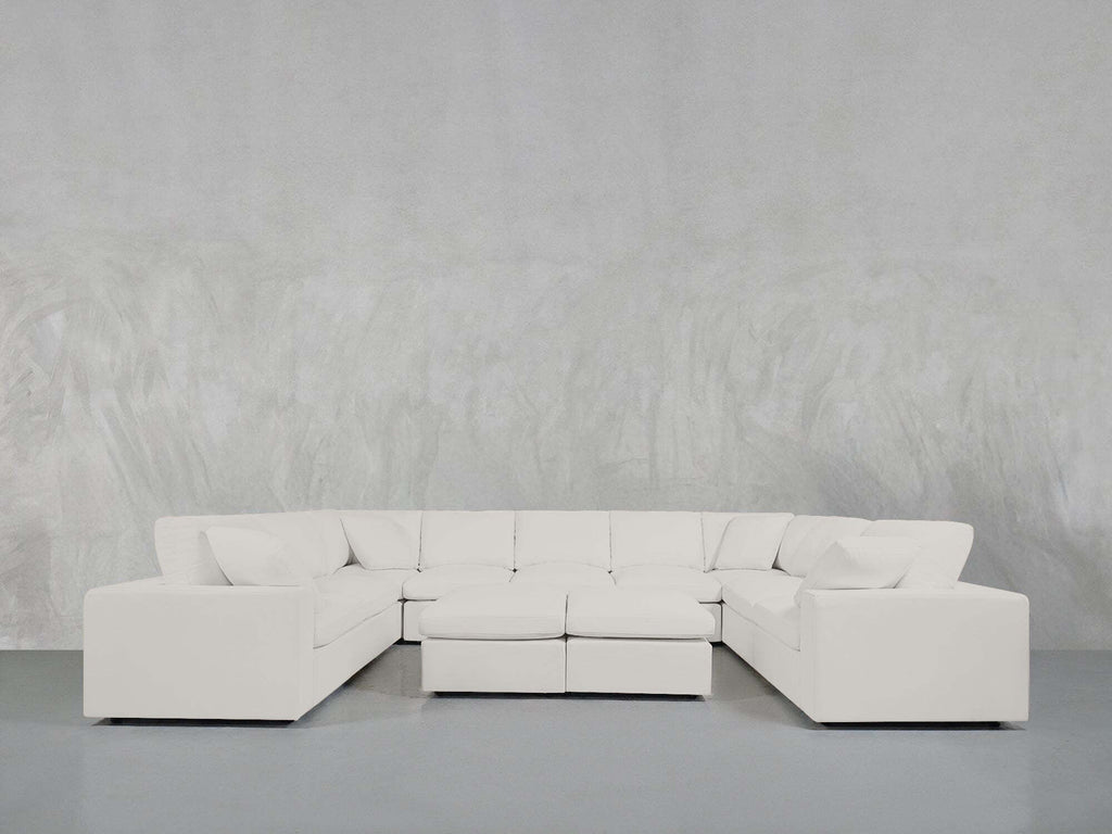 9-Seat Modular U-Sectional with Double Ottoman