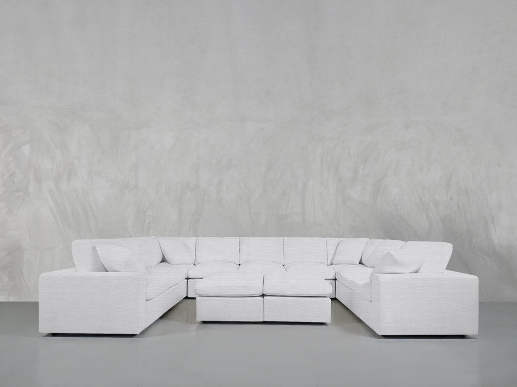 9-Seat Modular U-Sectional with Double Ottoman