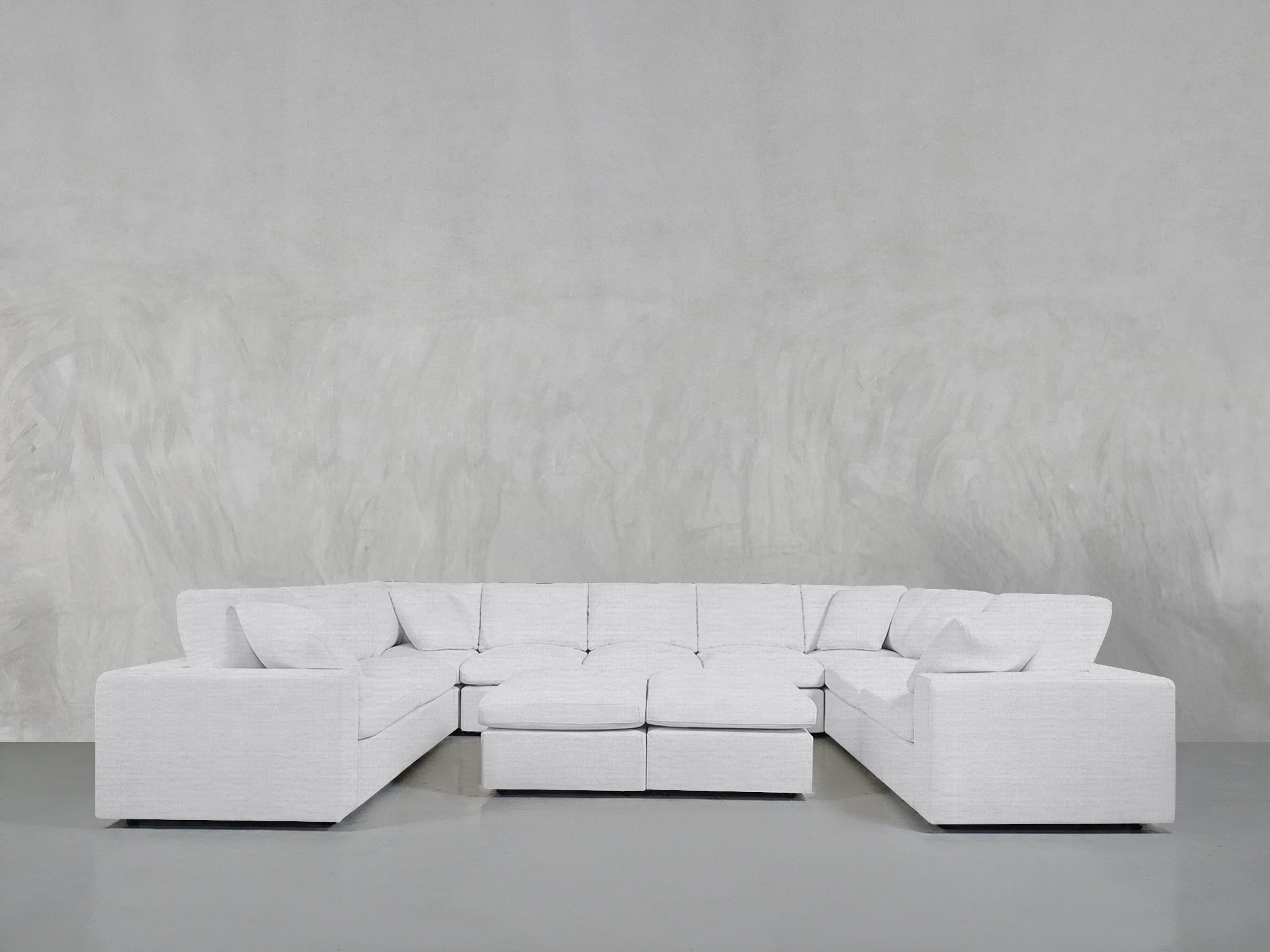 9-Seat Modular U-Sectional with Double Ottoman