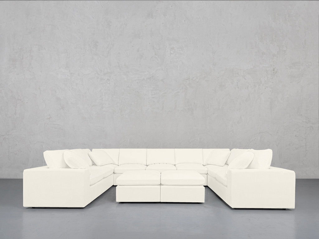 9-Seat Modular U-Sectional with Double Ottoman