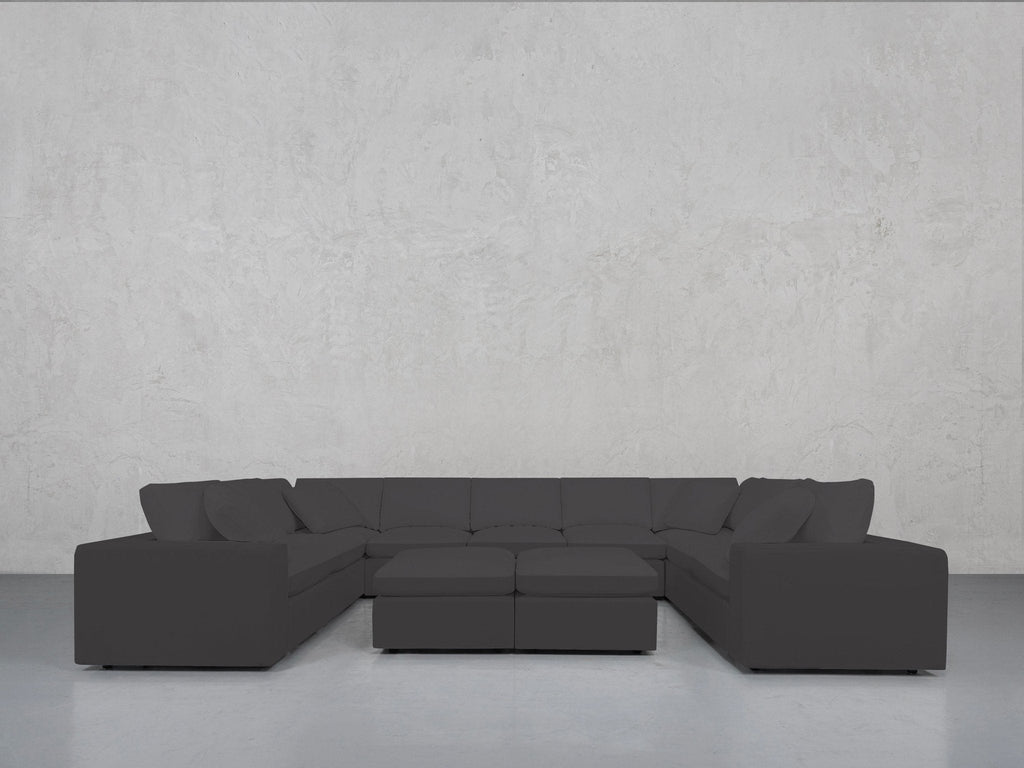 9-Seat Modular U-Sectional with Double Ottoman