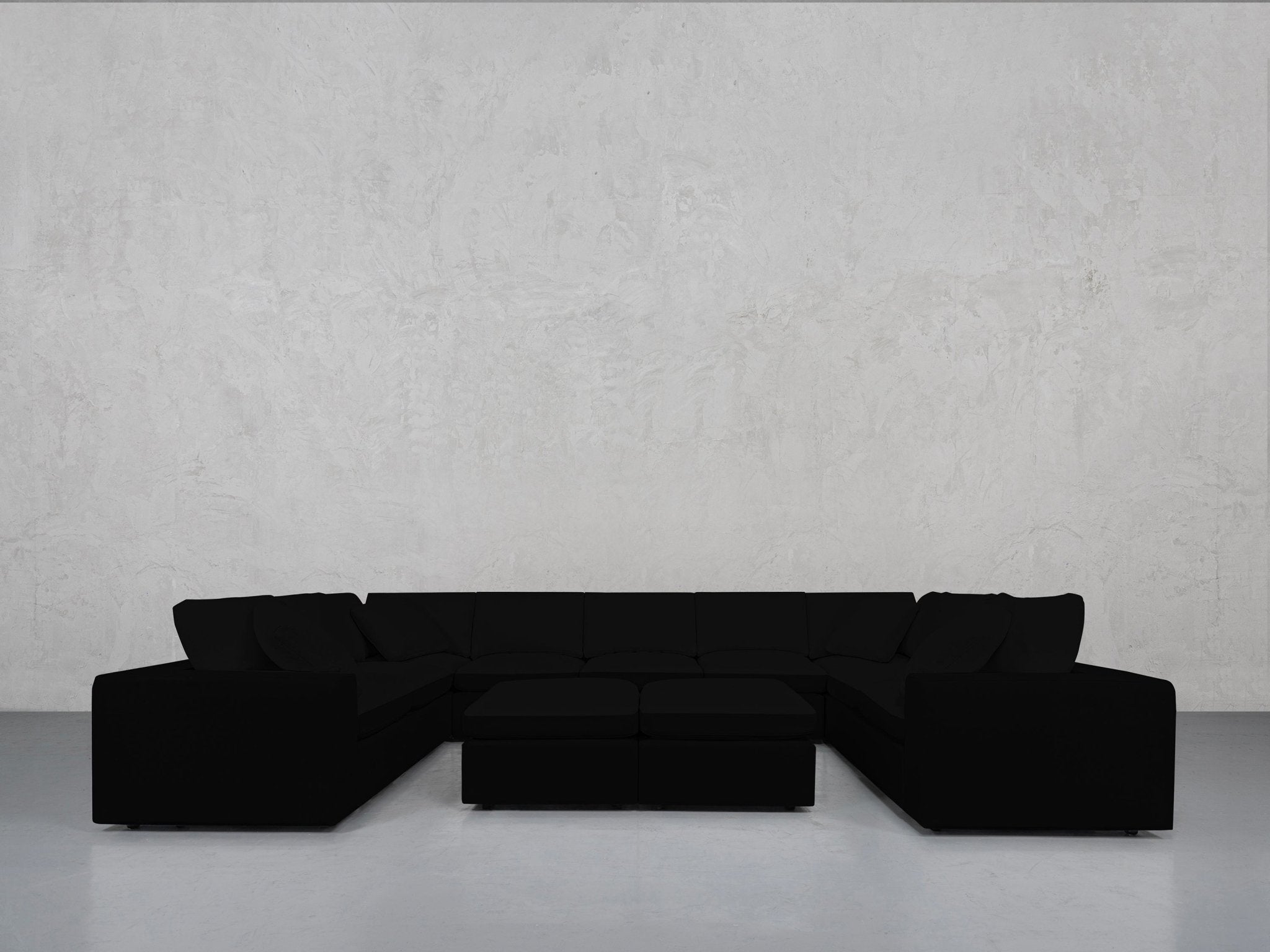 9-Seat Modular U-Sectional with Double Ottoman