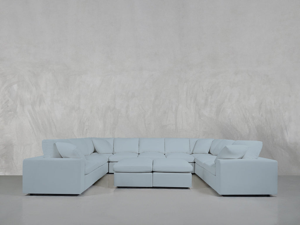 9-Seat Modular U-Sectional with Double Ottoman
