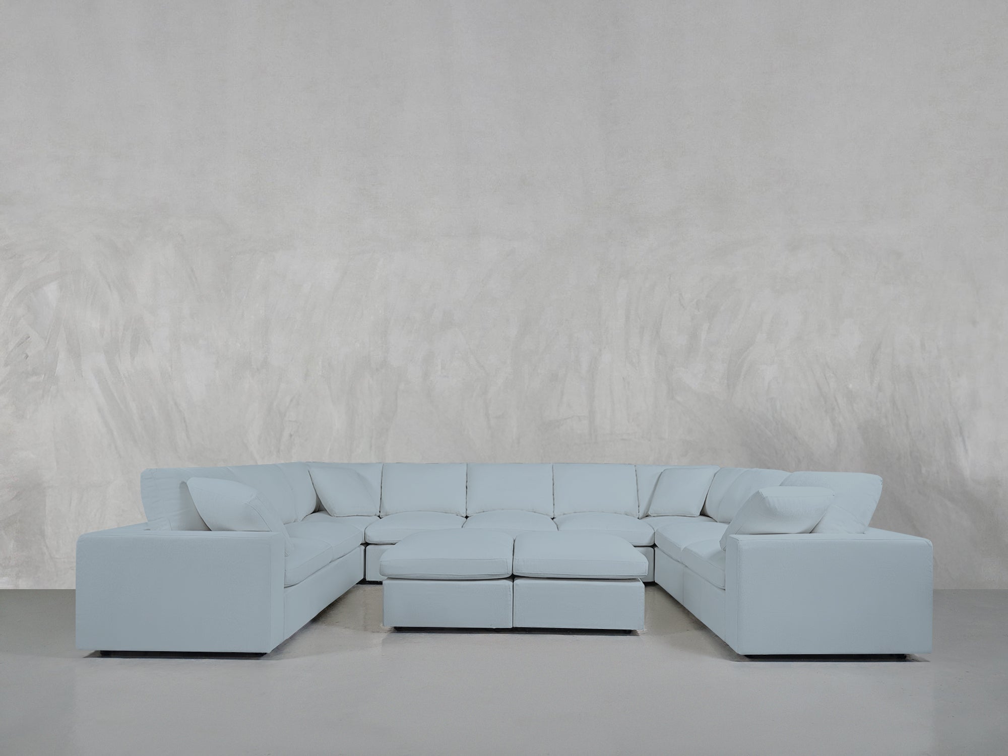 9-Seat Modular U-Sectional with Double Ottoman