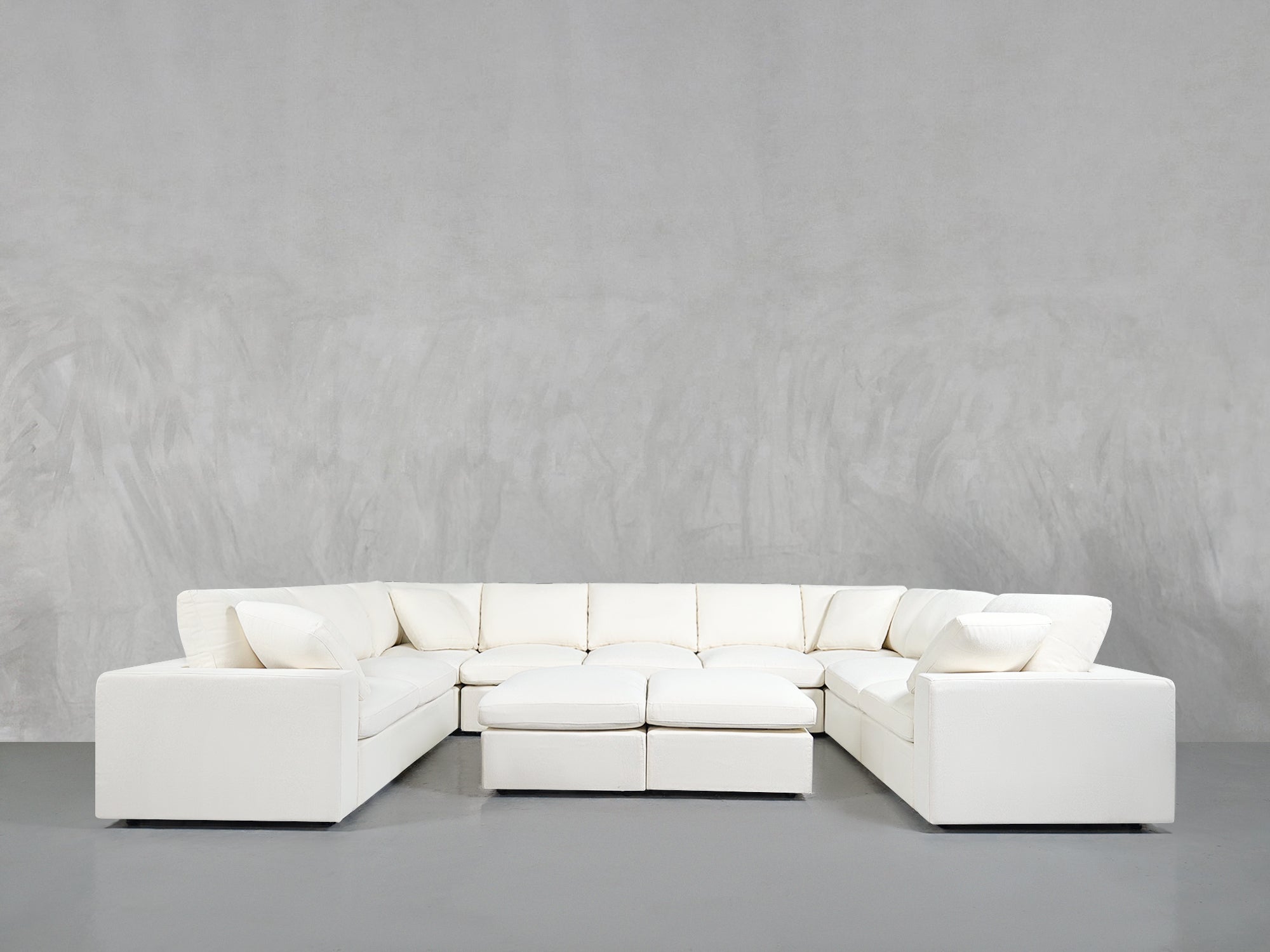 9-Seat Modular U-Sectional with Double Ottoman