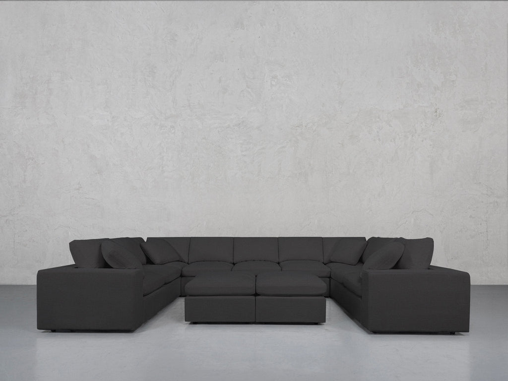 9-Seat Modular U-Sectional with Double Ottoman