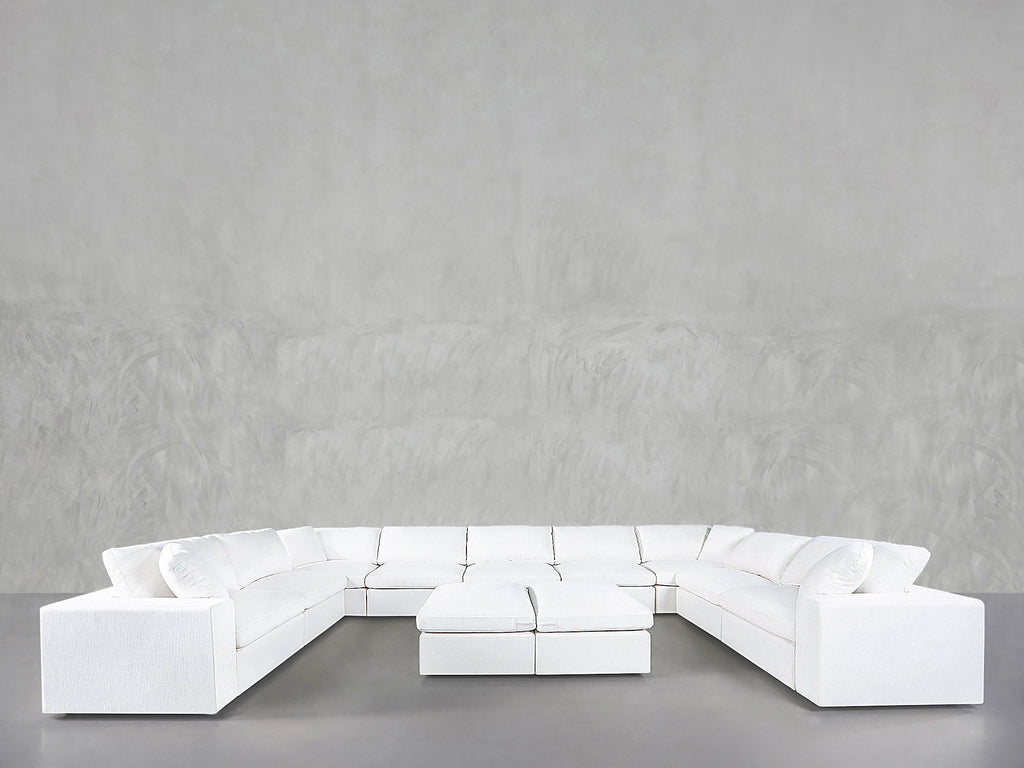 9-Seat Modular U-Sectional with Double Ottoman