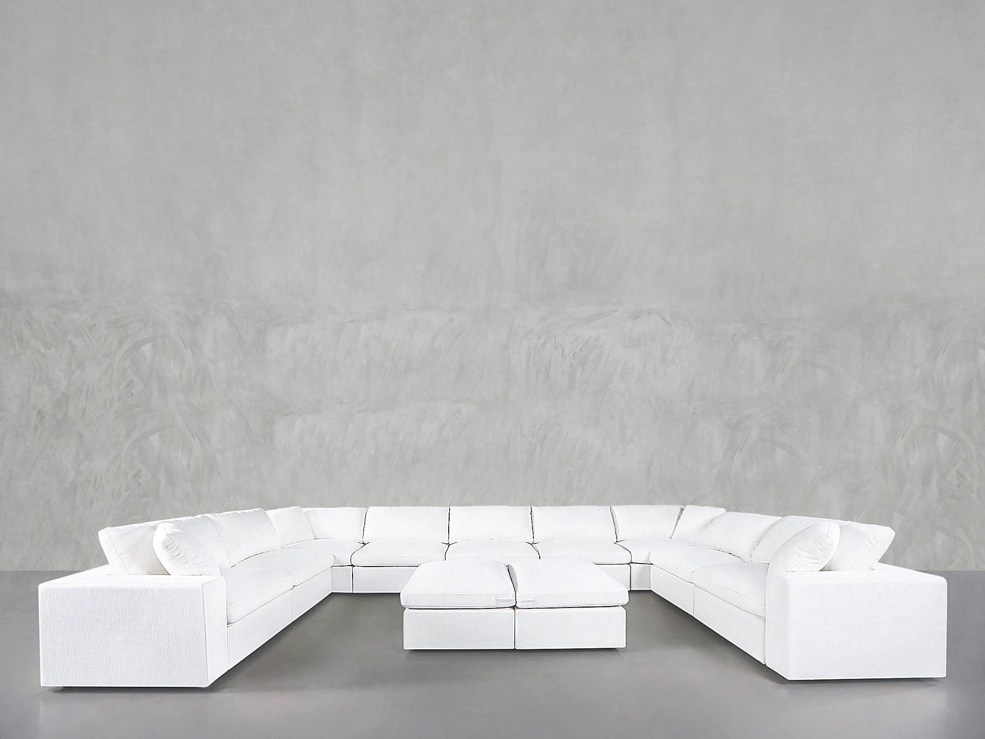 9-Seat Modular U-Sectional with Double Ottoman
