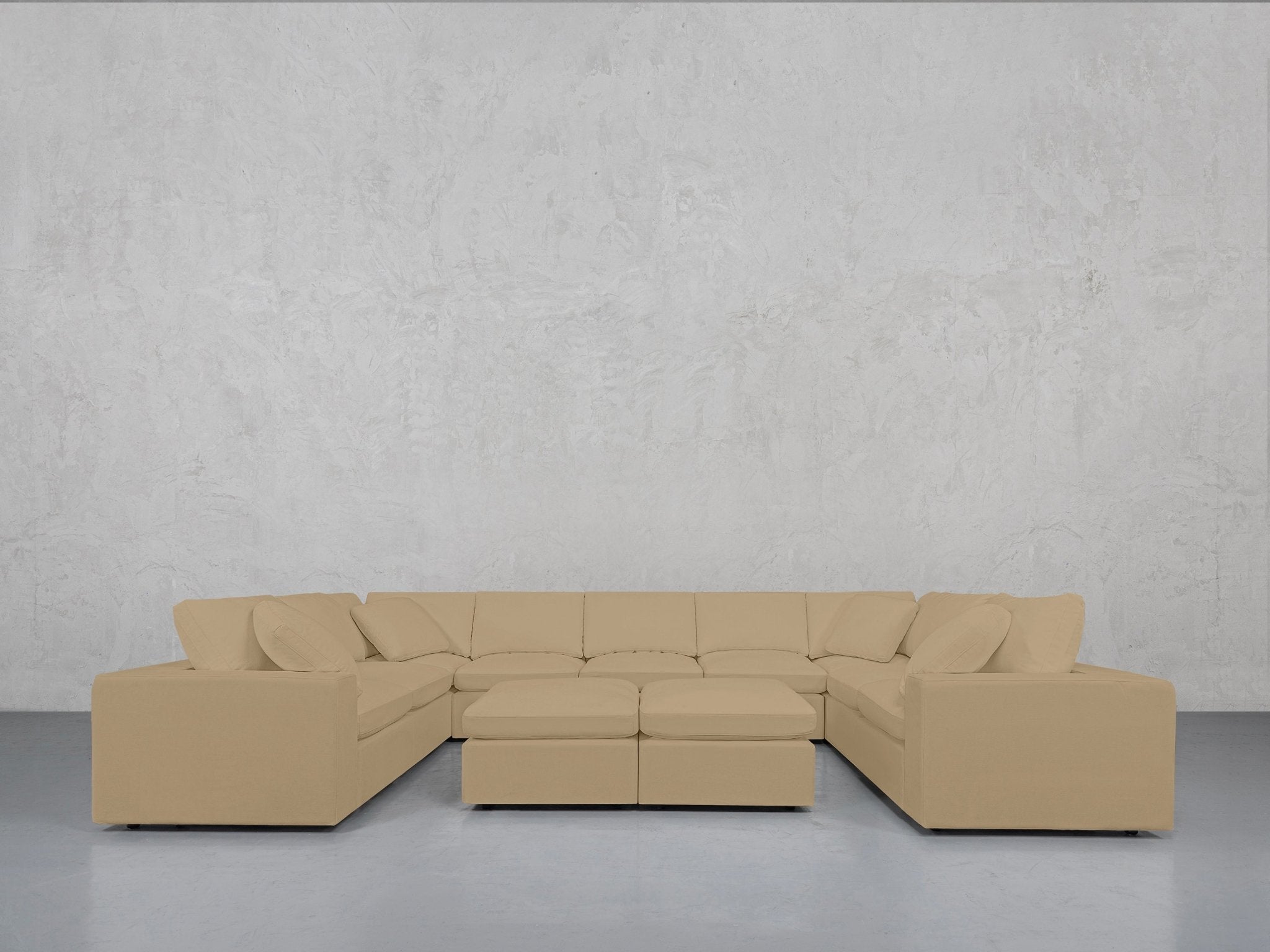 9-Seat Modular U-Sectional with Double Ottoman