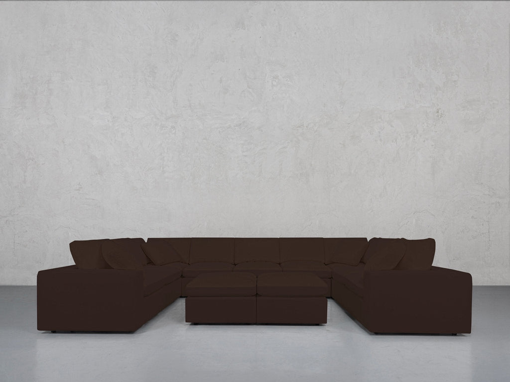 9-Seat Modular U-Sectional with Double Ottoman