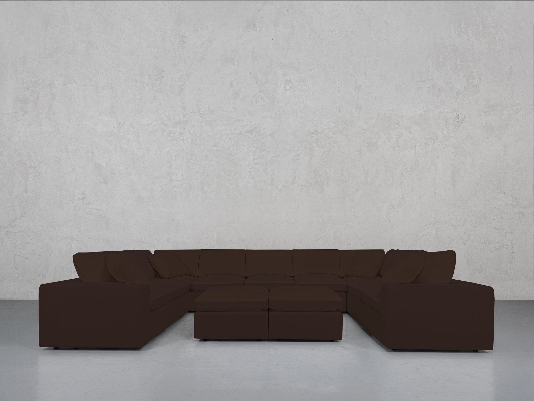 9-Seat Modular U-Sectional with Double Ottoman