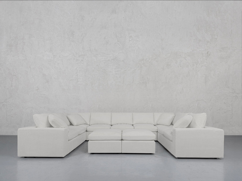 9-Seat Modular U-Sectional with Double Ottoman