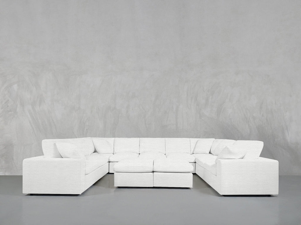 9-Seat Modular U-Sectional with Double Ottoman