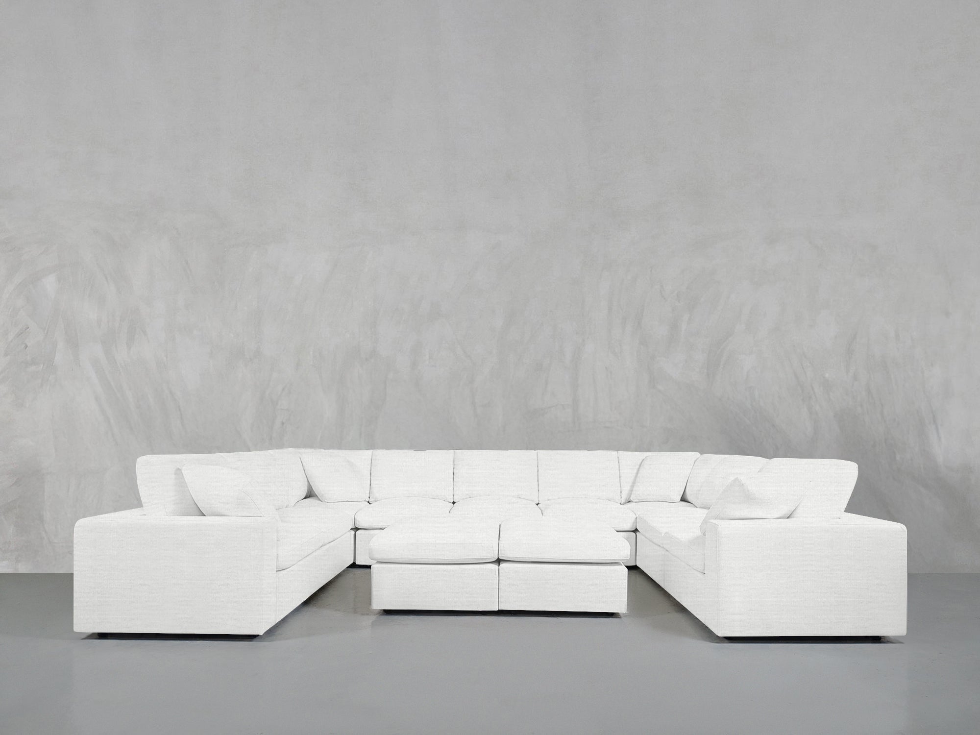 9-Seat Modular U-Sectional with Double Ottoman