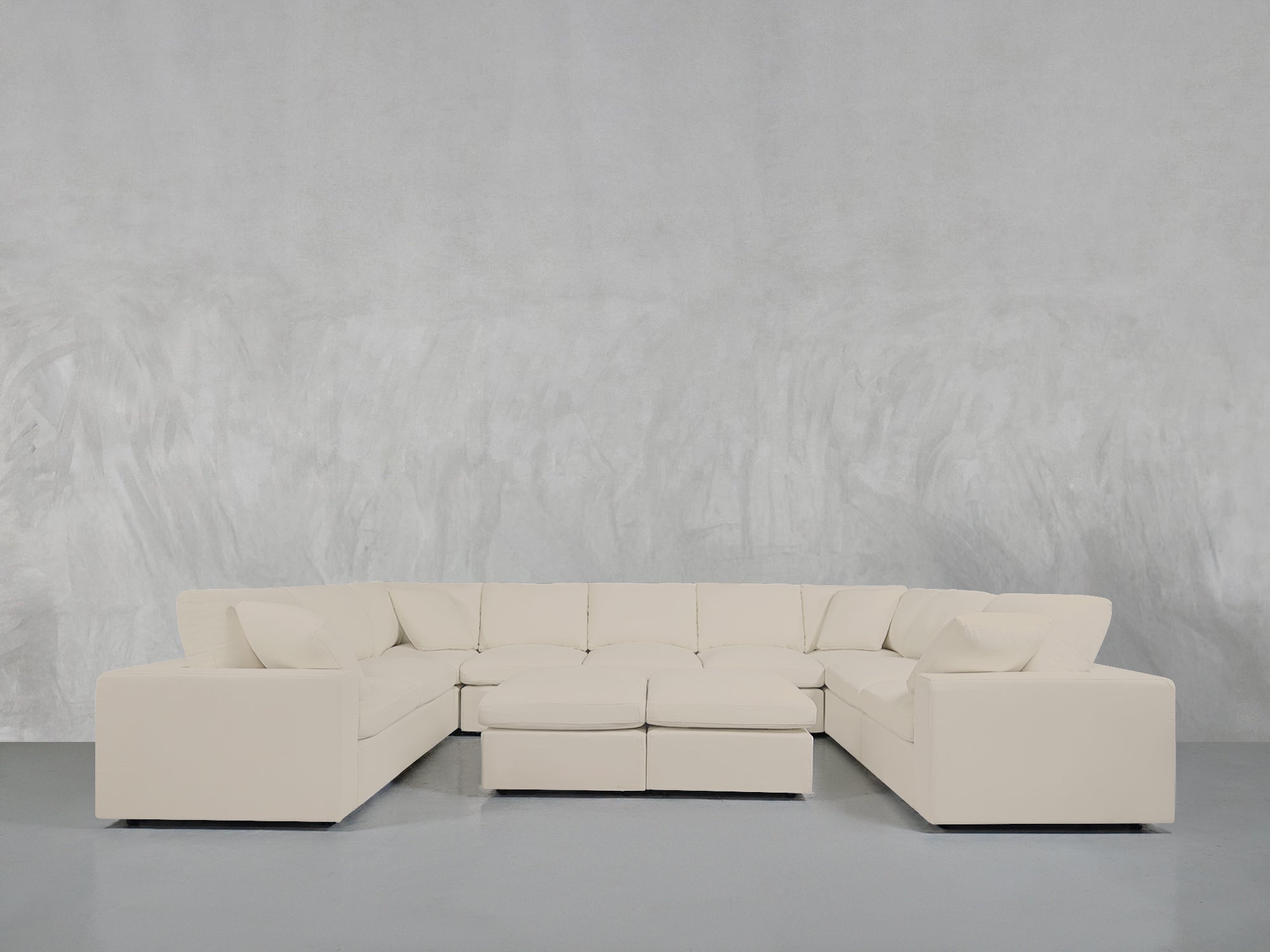 9-Seat Modular U-Sectional with Double Ottoman
