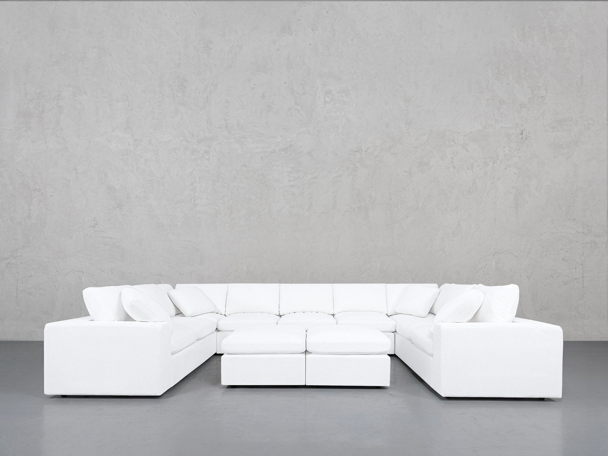 9-Seat Modular U-Sectional with Double Ottoman