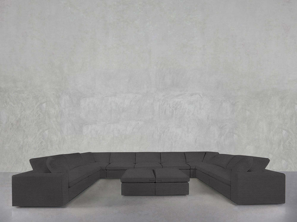 9-Seat Modular U-Sectional with Double Ottoman