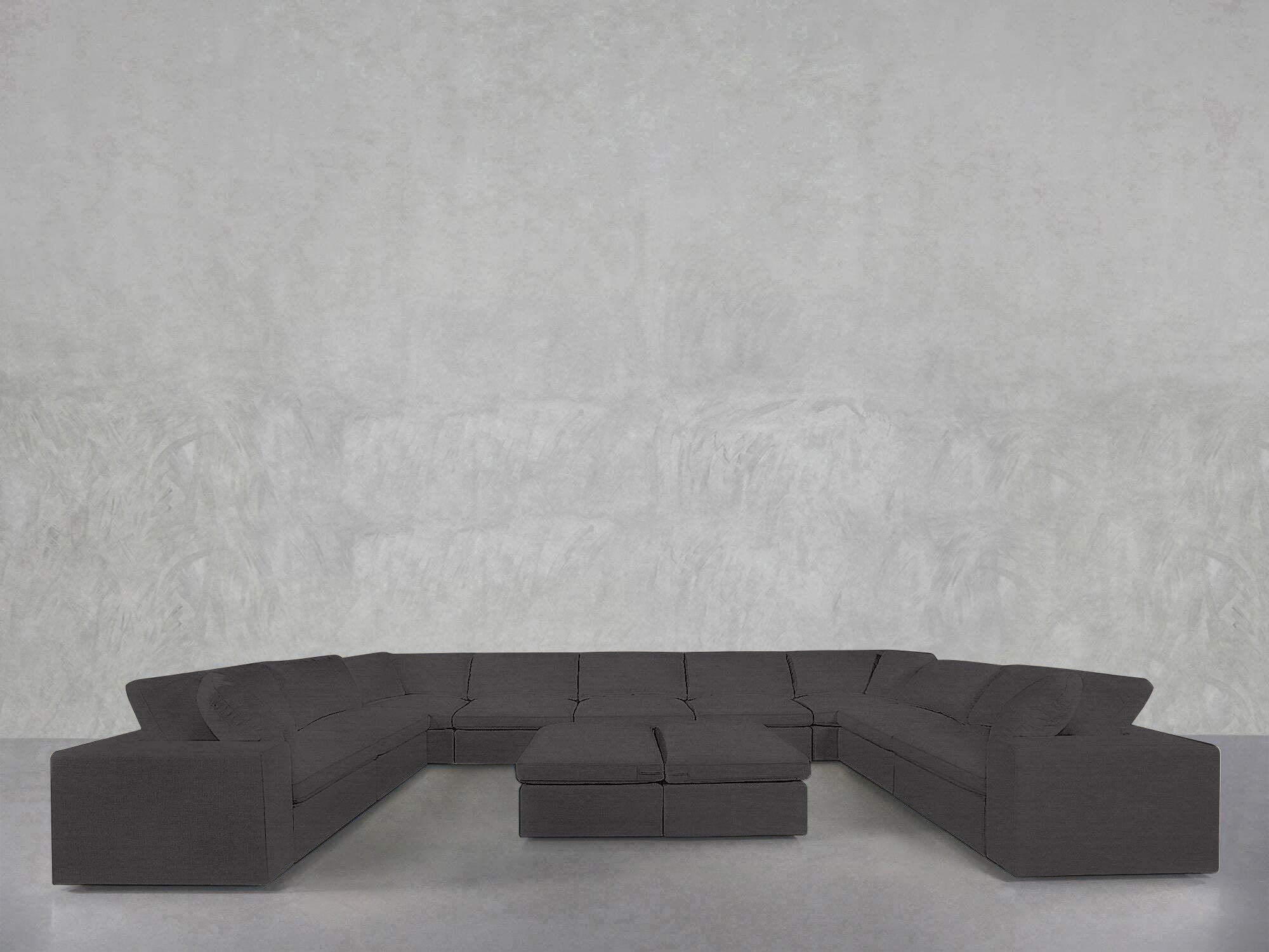 9-Seat Modular U-Sectional with Double Ottoman