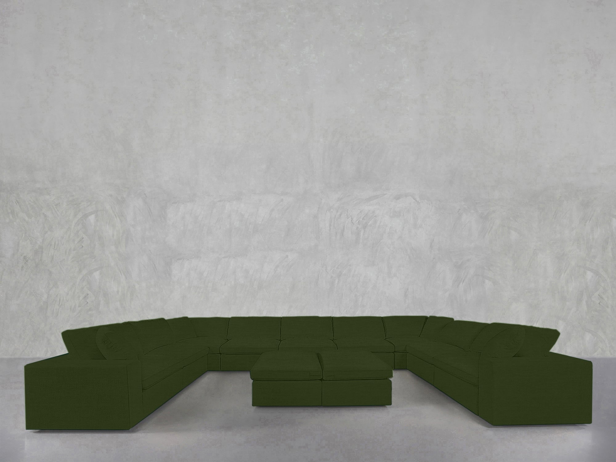 9-Seat Modular U-Sectional with Double Ottoman