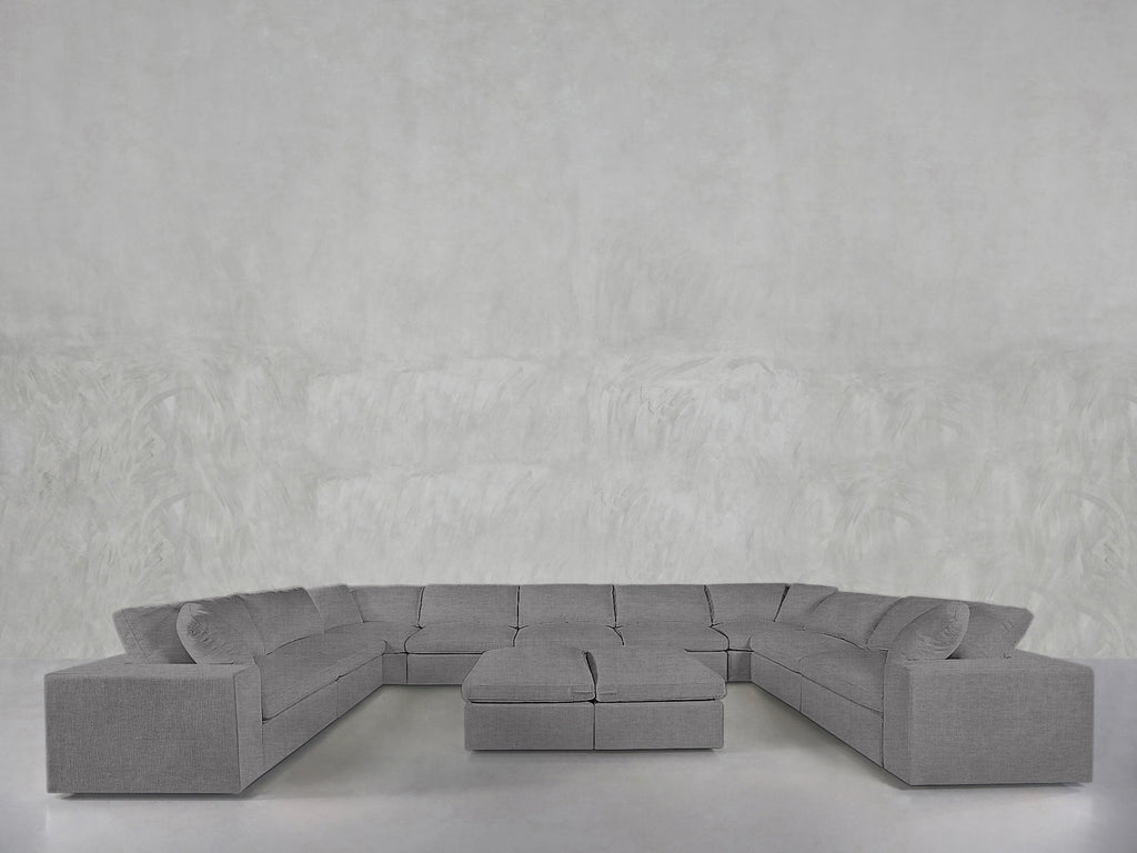 9-Seat Modular U-Sectional with Double Ottoman