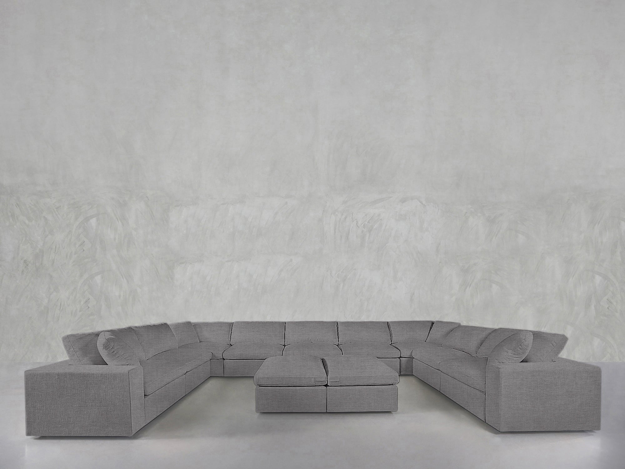 9-Seat Modular U-Sectional with Double Ottoman