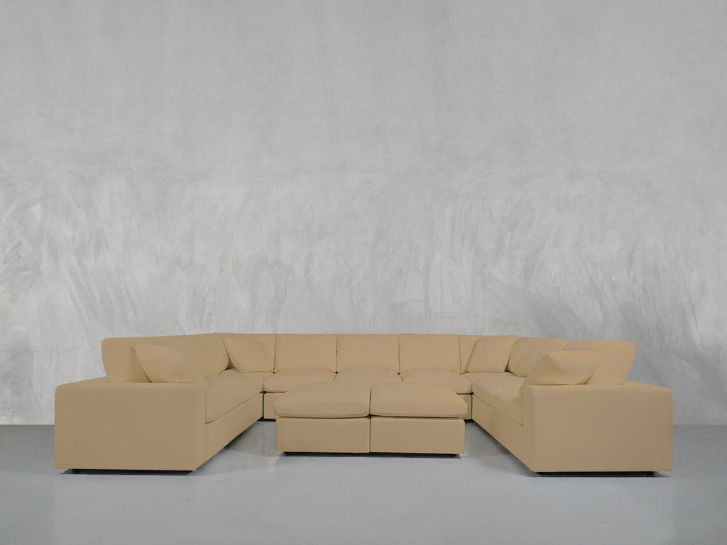 9-Seat Modular U-Sectional with Double Ottoman