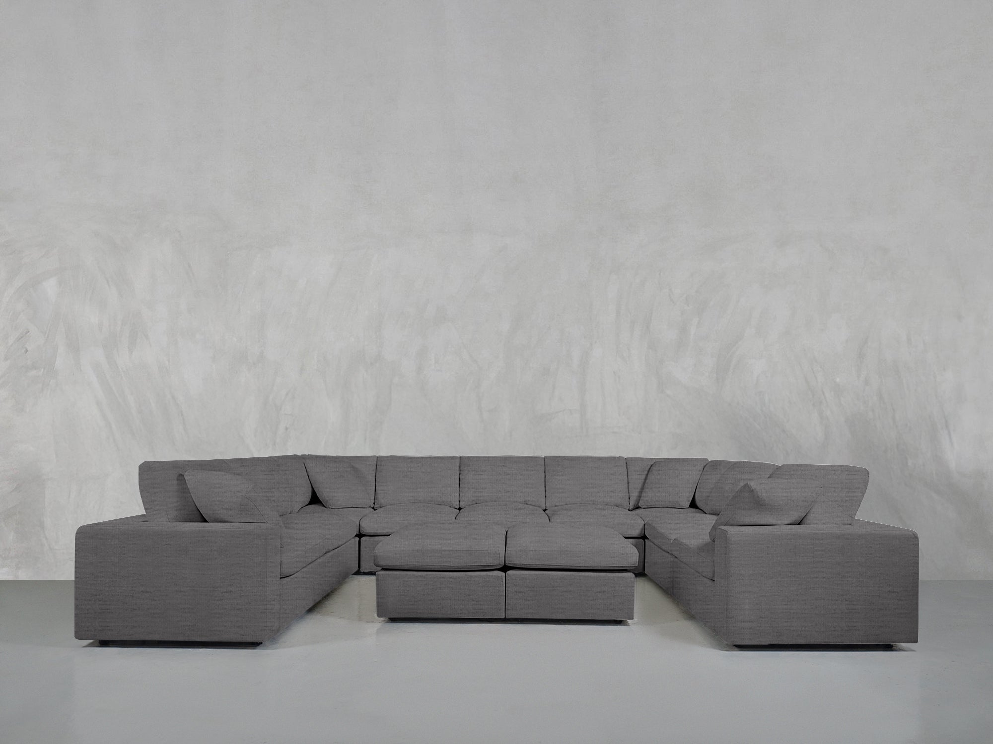 9-Seat Modular U-Sectional with Double Ottoman