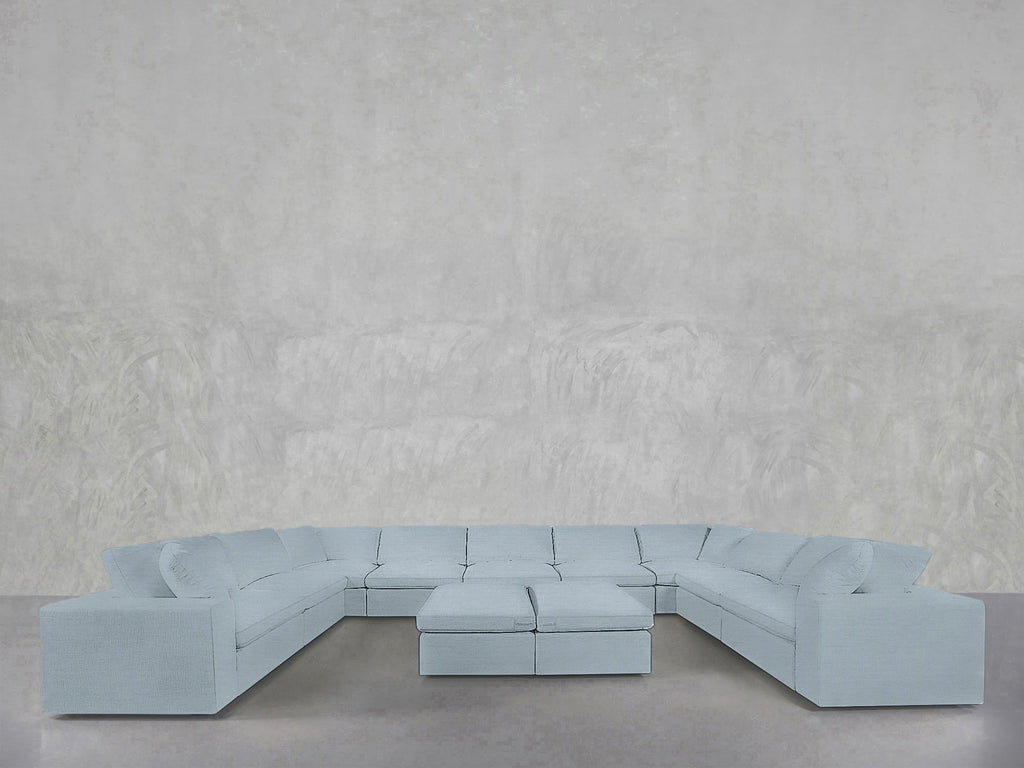 9-Seat Modular U-Sectional with Double Ottoman