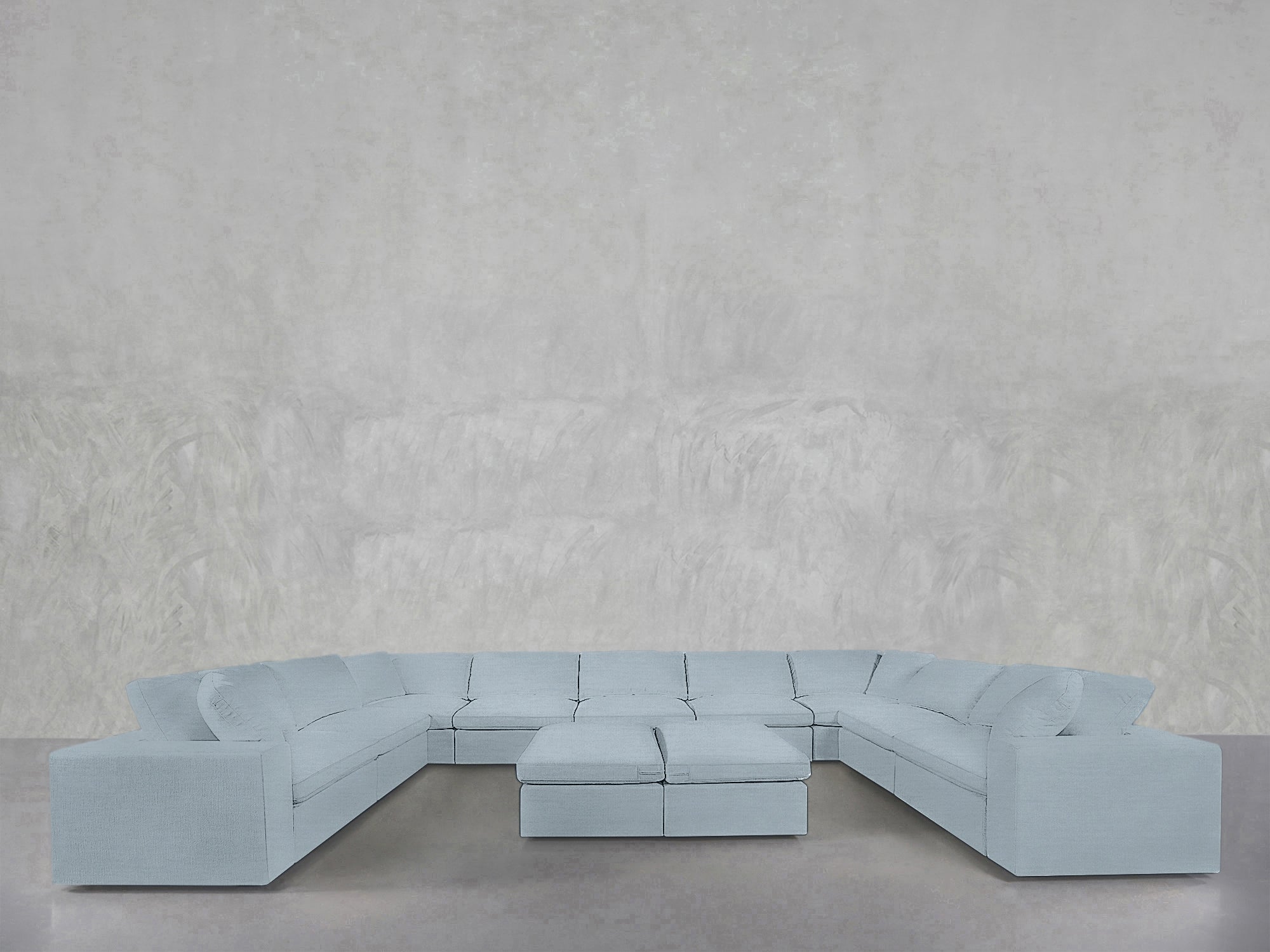 9-Seat Modular U-Sectional with Double Ottoman