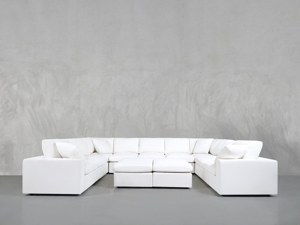 9-Seat Modular U-Sectional with Double Ottoman