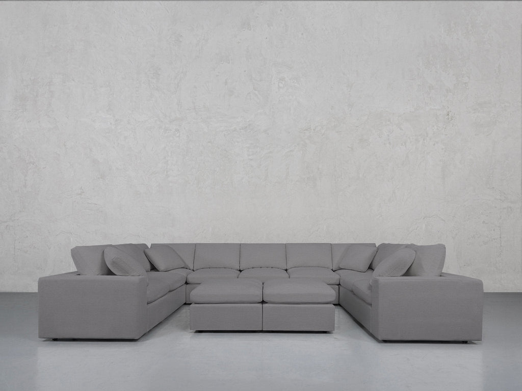 9-Seat Modular U-Sectional with Double Ottoman