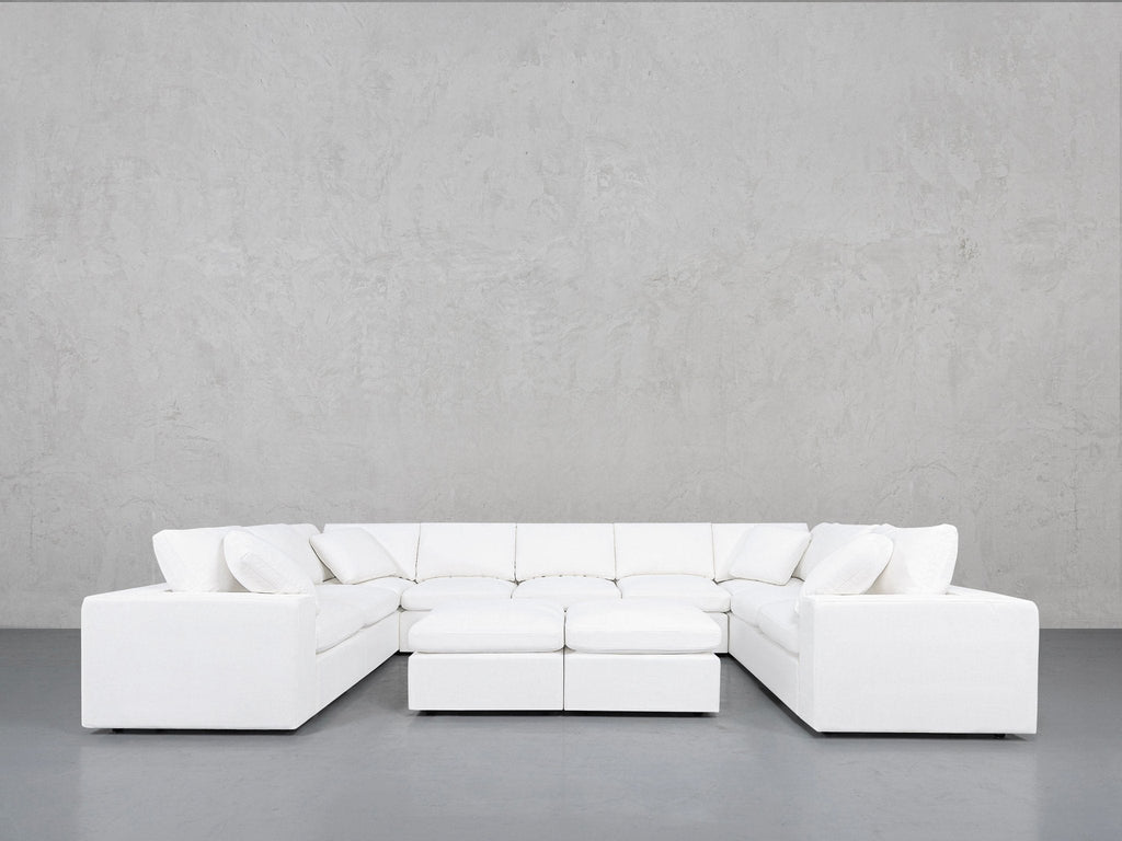 9-Seat Modular U-Sectional with Double Ottoman