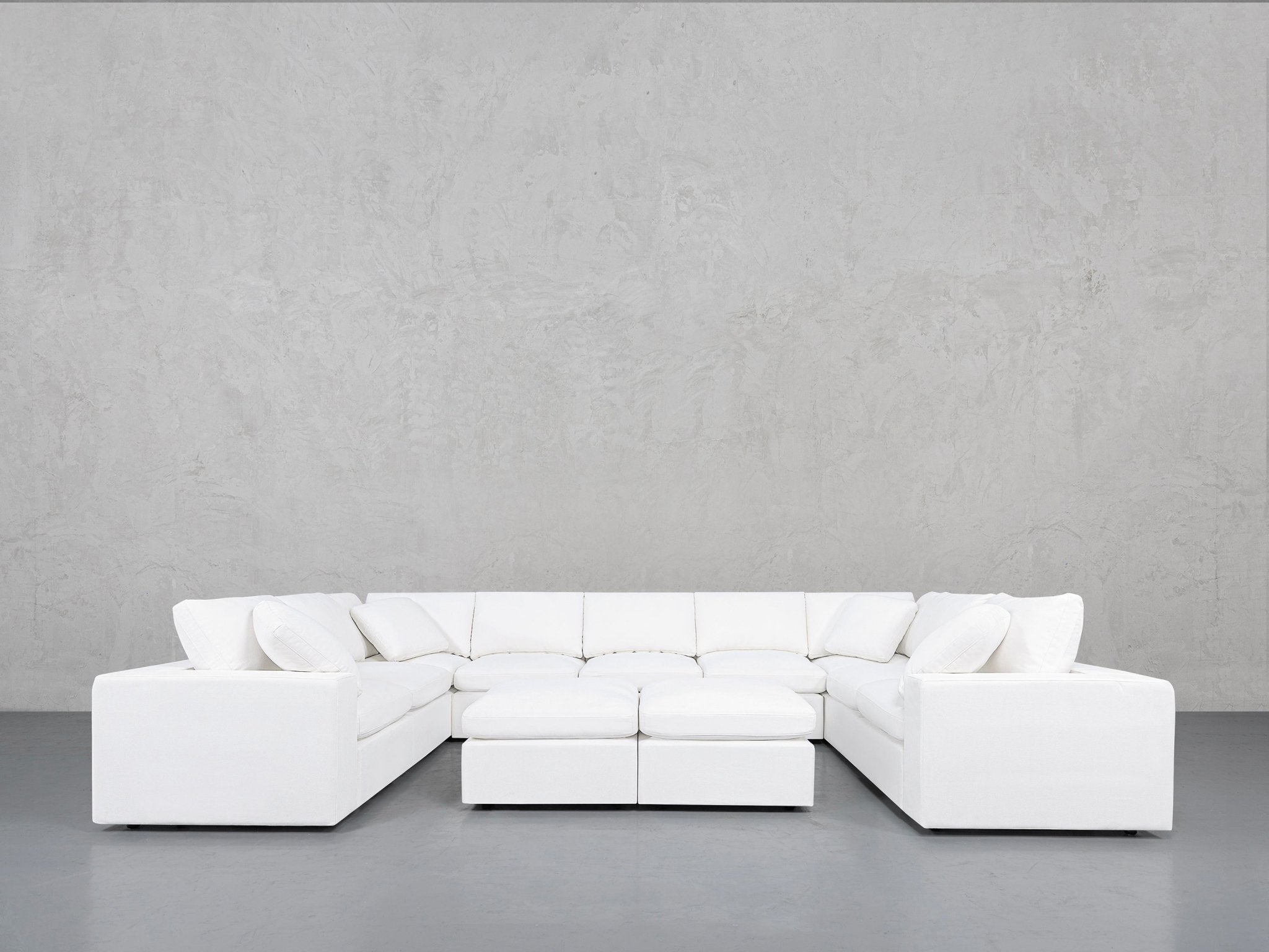 9-Seat Modular U-Sectional with Double Ottoman