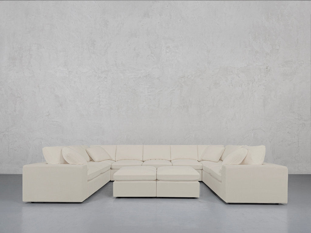 9-Seat Modular U-Sectional with Double Ottoman