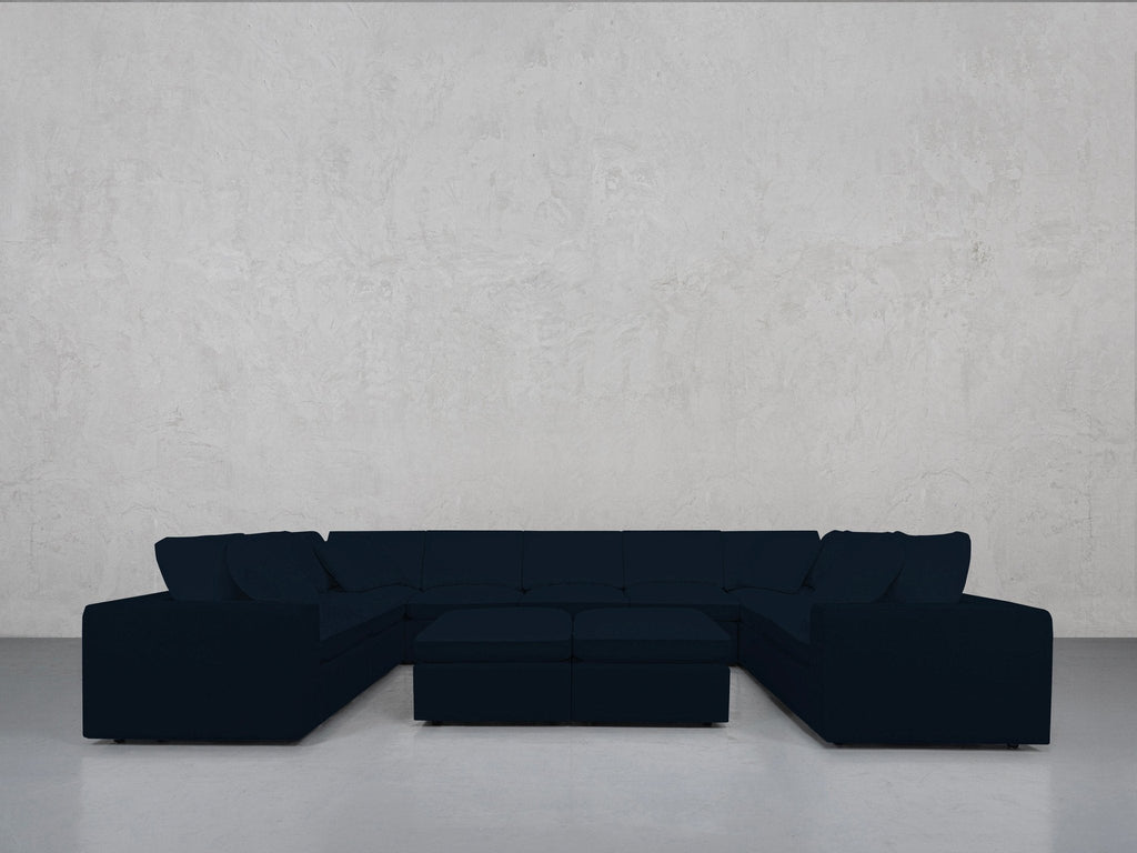 9-Seat Modular U-Sectional with Double Ottoman