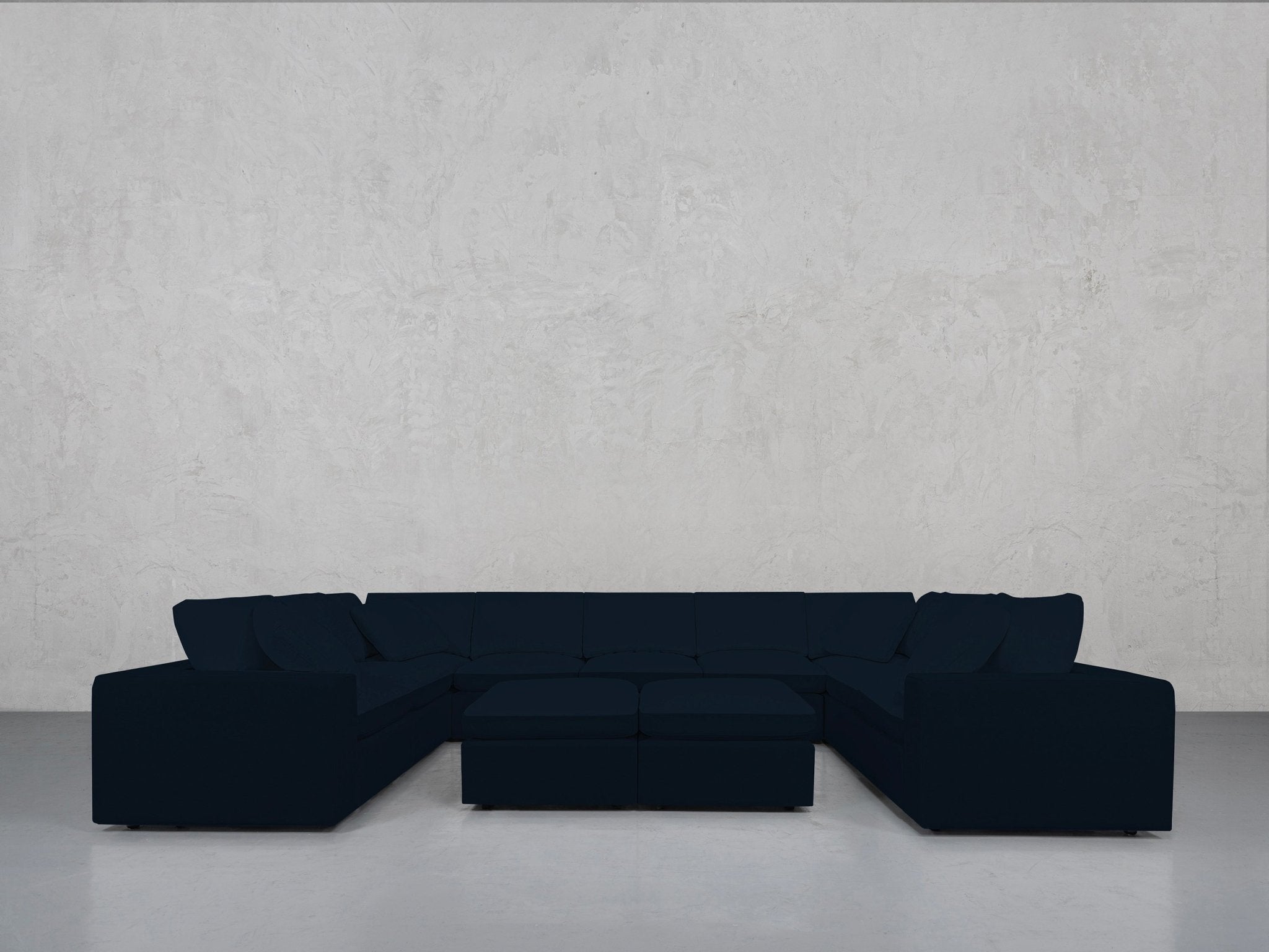 9-Seat Modular U-Sectional with Double Ottoman