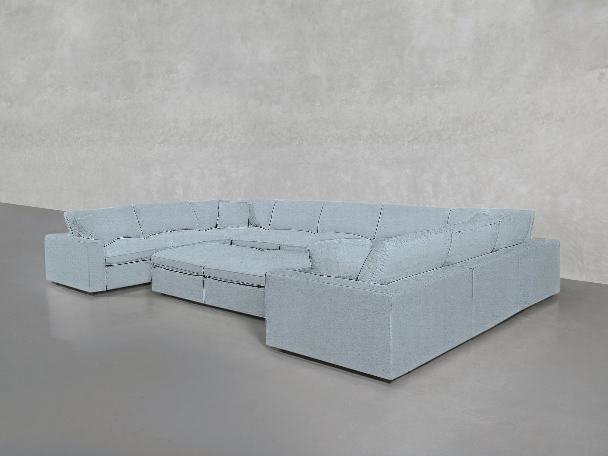 9-Seat Modular U-Sectional with Double Ottoman