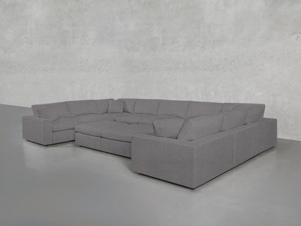 9-Seat Modular U-Sectional with Double Ottoman