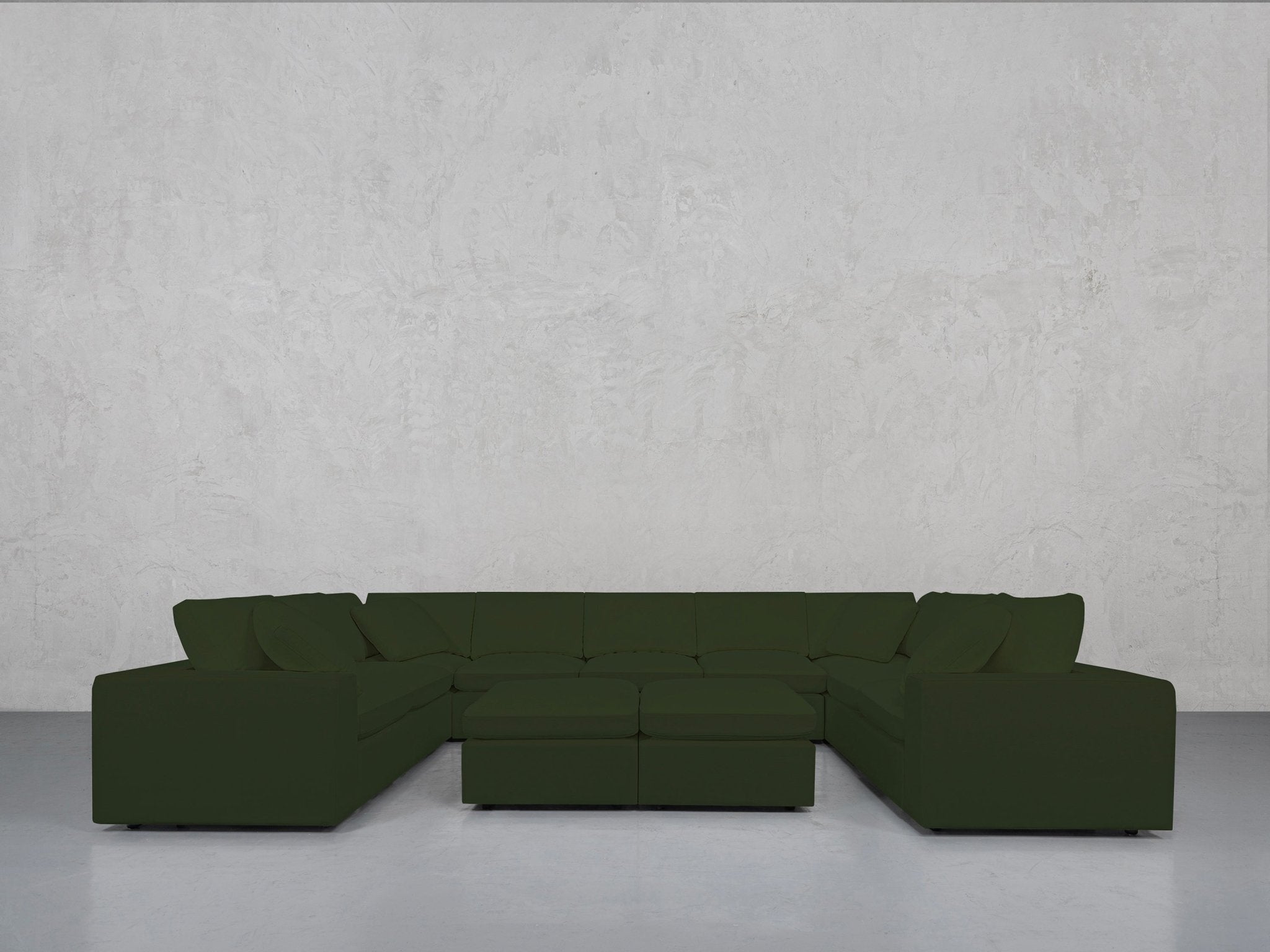 9-Seat Modular U-Sectional with Double Ottoman